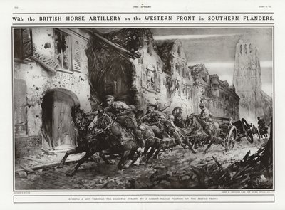 Britische Pferdeartillerie an der Westfront in Südflandern, Erster Weltkrieg von Addison Thomas Millar